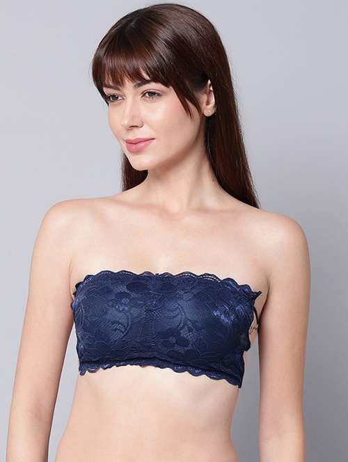 navy blue solid tube bra - 18390757 -  Standard Image - 0