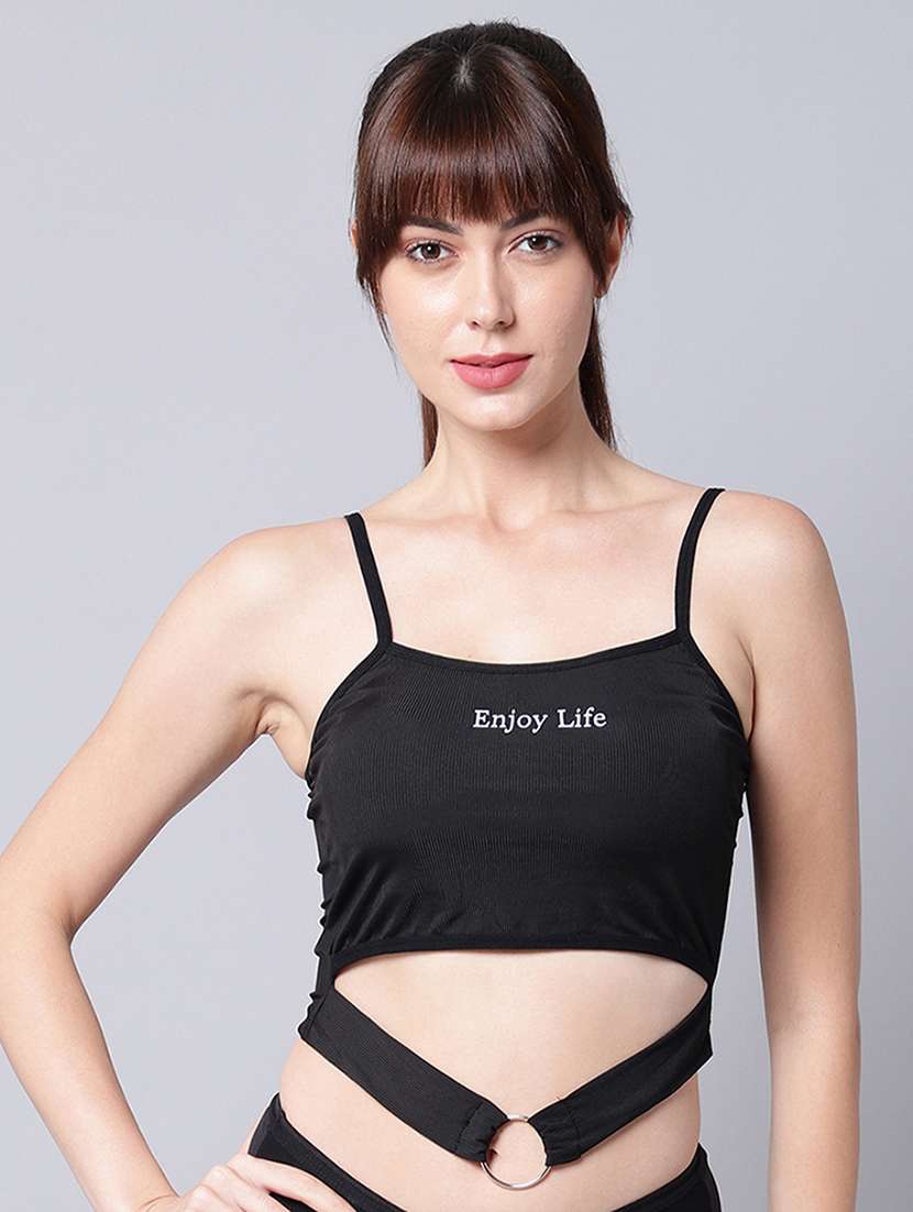 black graphic bralette bra
