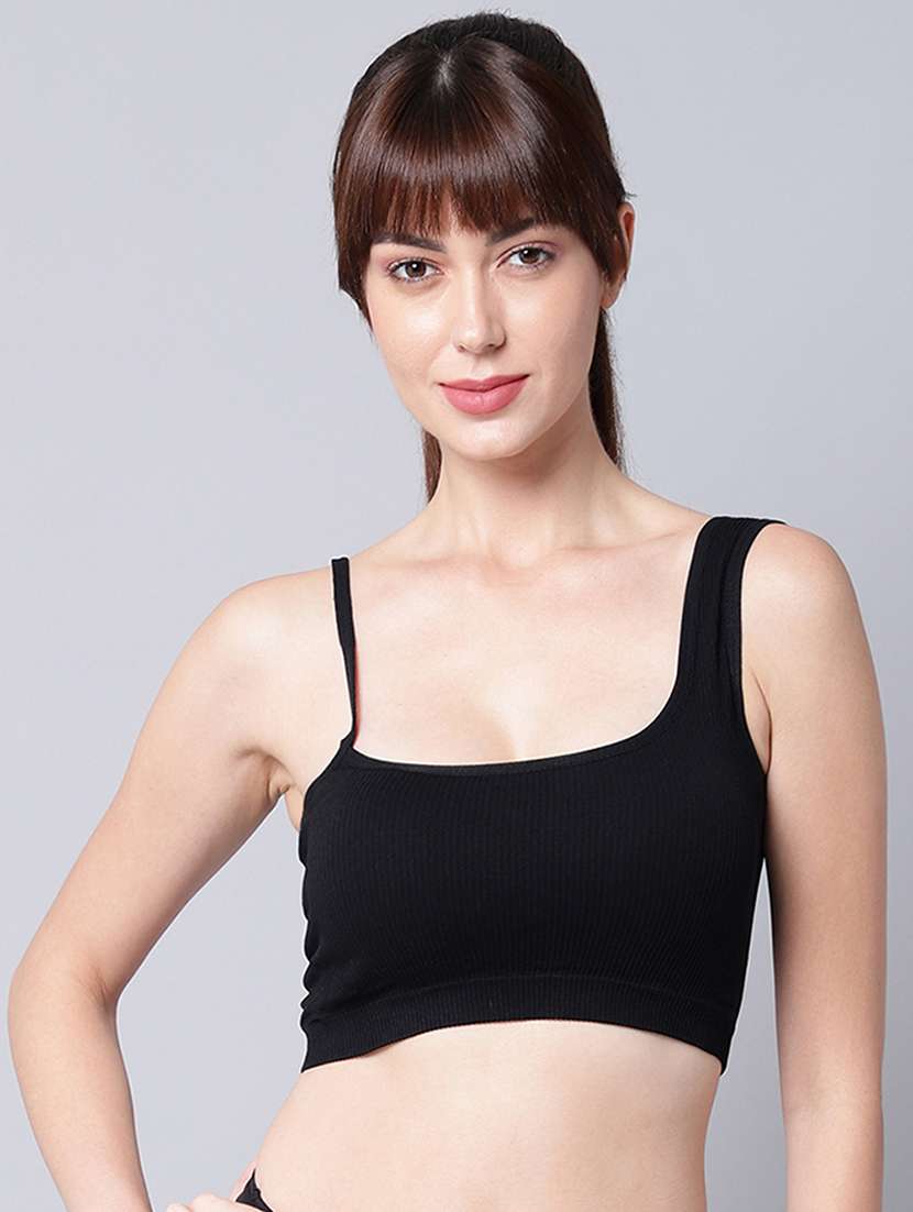 black solid bralette bra
