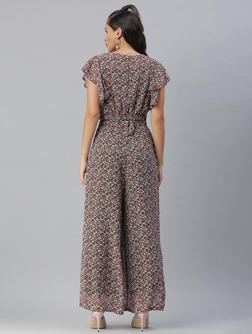 v-neck printed top and palazzos set set - 18390820 - Standard Image - 2