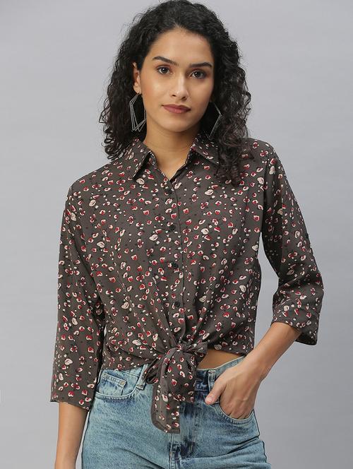 shirt collar floral regular shirt - 18390853 -  Standard Image - 0