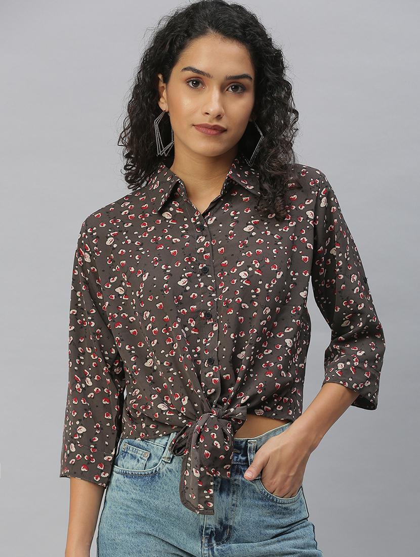 shirt collar floral regular shirt - 18390853 -  Zoom Image - 0