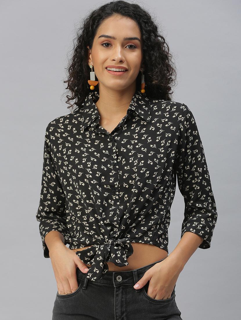 shirt collar floral regular shirt - 18390855 - Zoom Image - 0