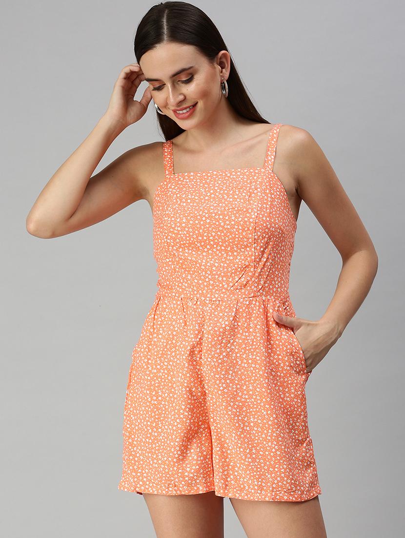 sleeveless printed romper jumpsuit