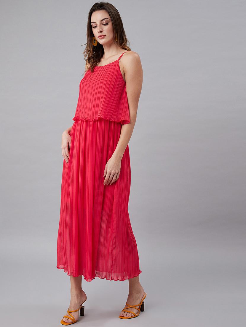 cami neck solid layered dress - 18391767 - Standard Image - 2