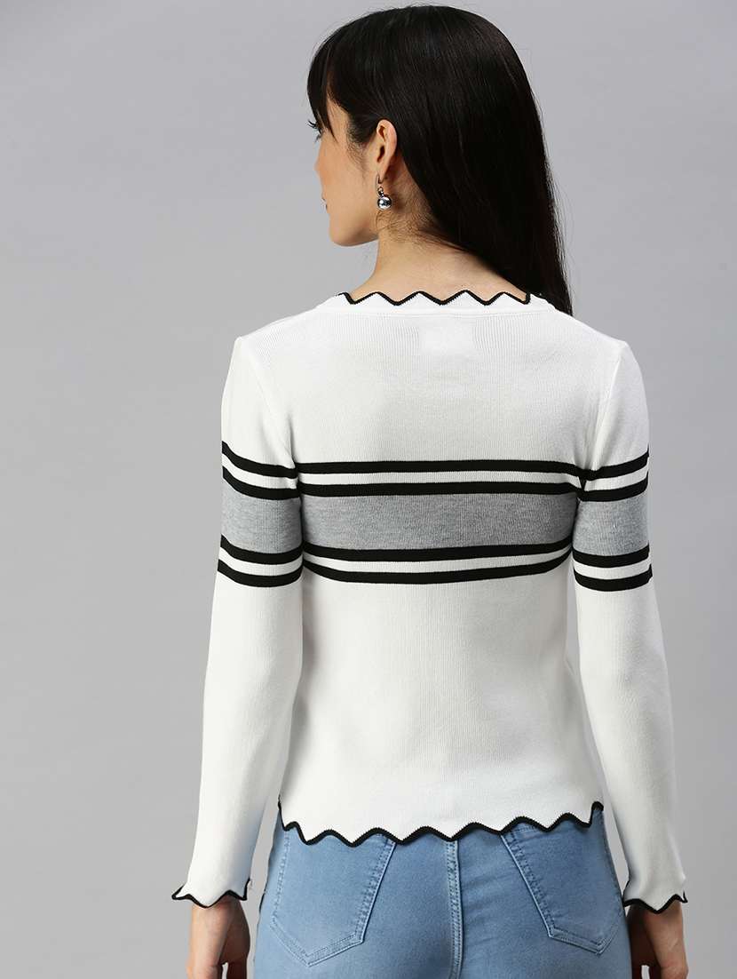 white  striprd crop top - 18391983 -  Standard Image - 2