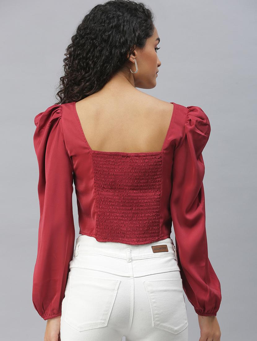 women's crop v neck top - 18392034 -  Standard Image - 2