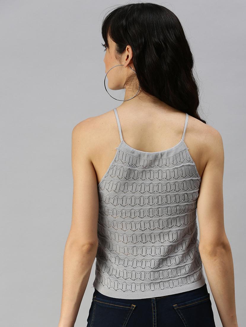 women's crop halter neck top - 18392046 - Standard Image - 2