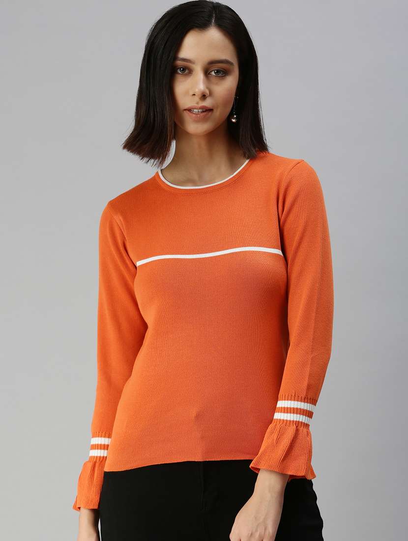 women's straight round neck top