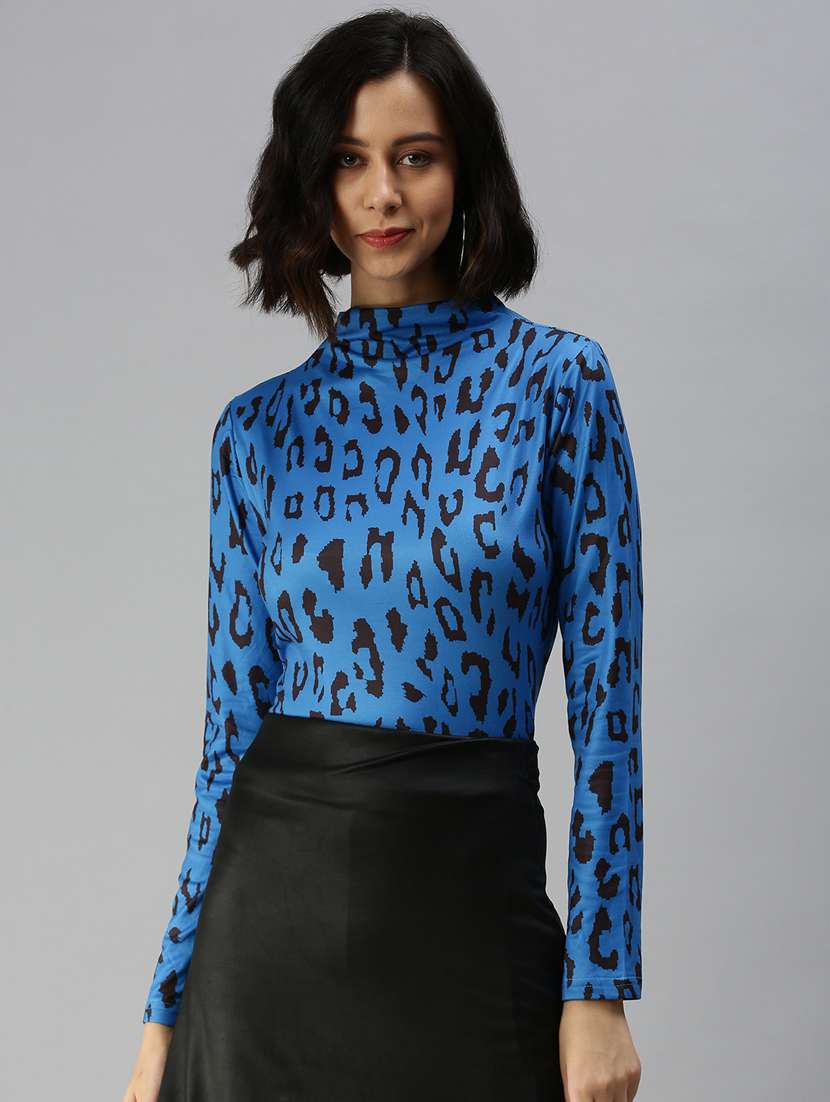 long sleeved printed regular top