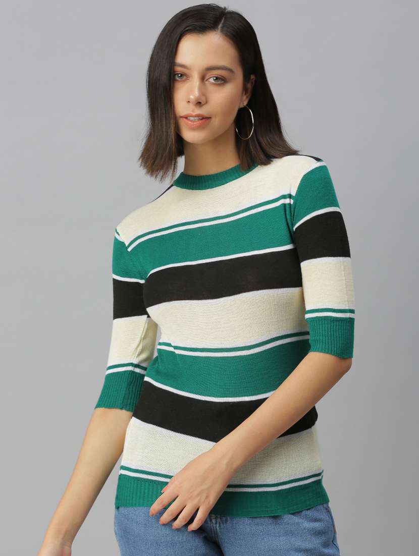 short sleeved striped regular top