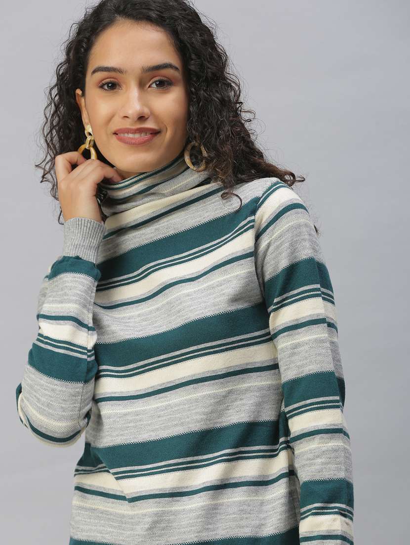 high neck striped top  - 18392163 -  Standard Image - 2