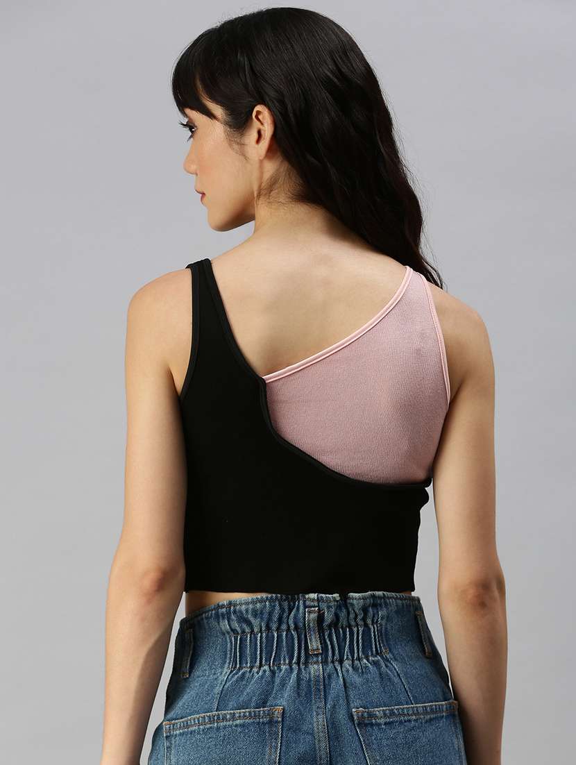 cami neck color block crop top  - 18392171 -  Standard Image - 2