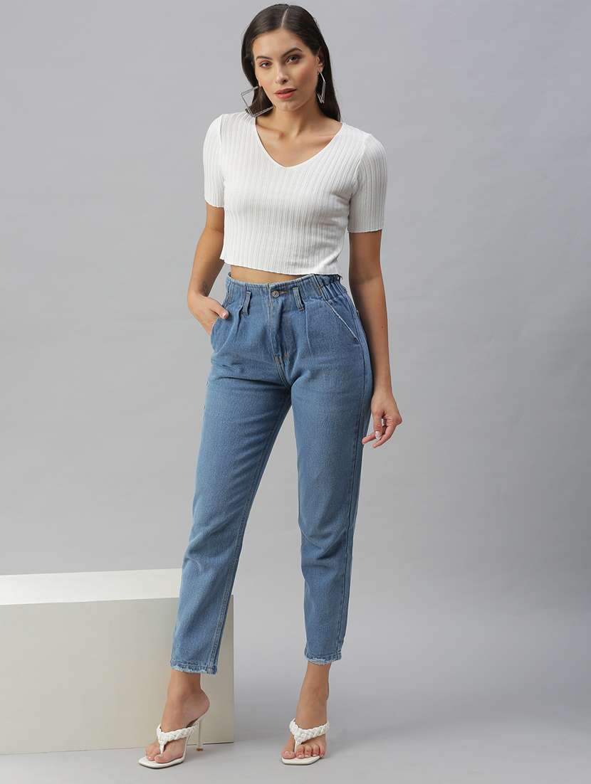 v neck solid crop top  - 18392177 -  Standard Image - 2