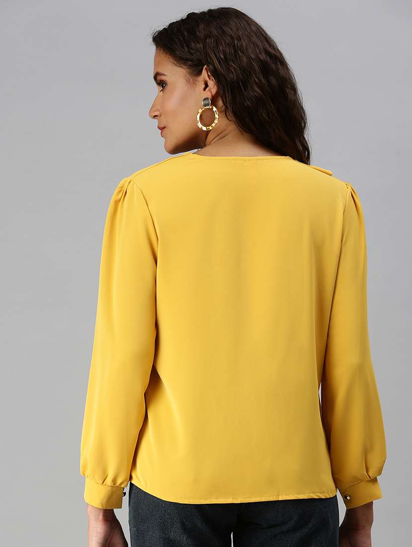 women's ruffle v neck top - 18392271 -  Standard Image - 2