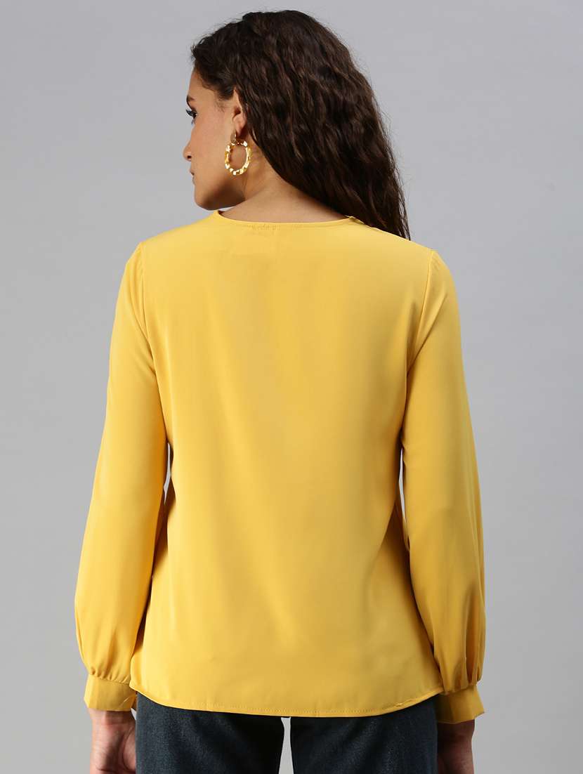 women's a line tie-up neck top - 18392275 - Standard Image - 2