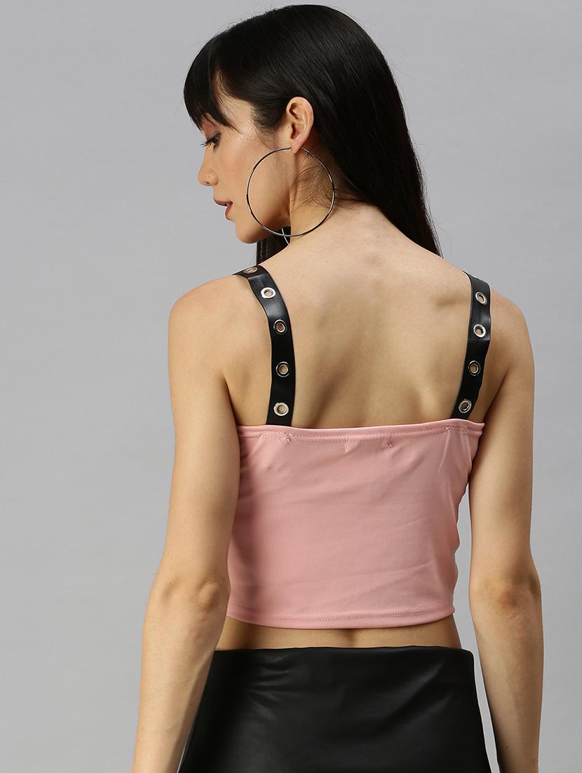women's crop shoulder strap top - 18392280 - Standard Image - 2