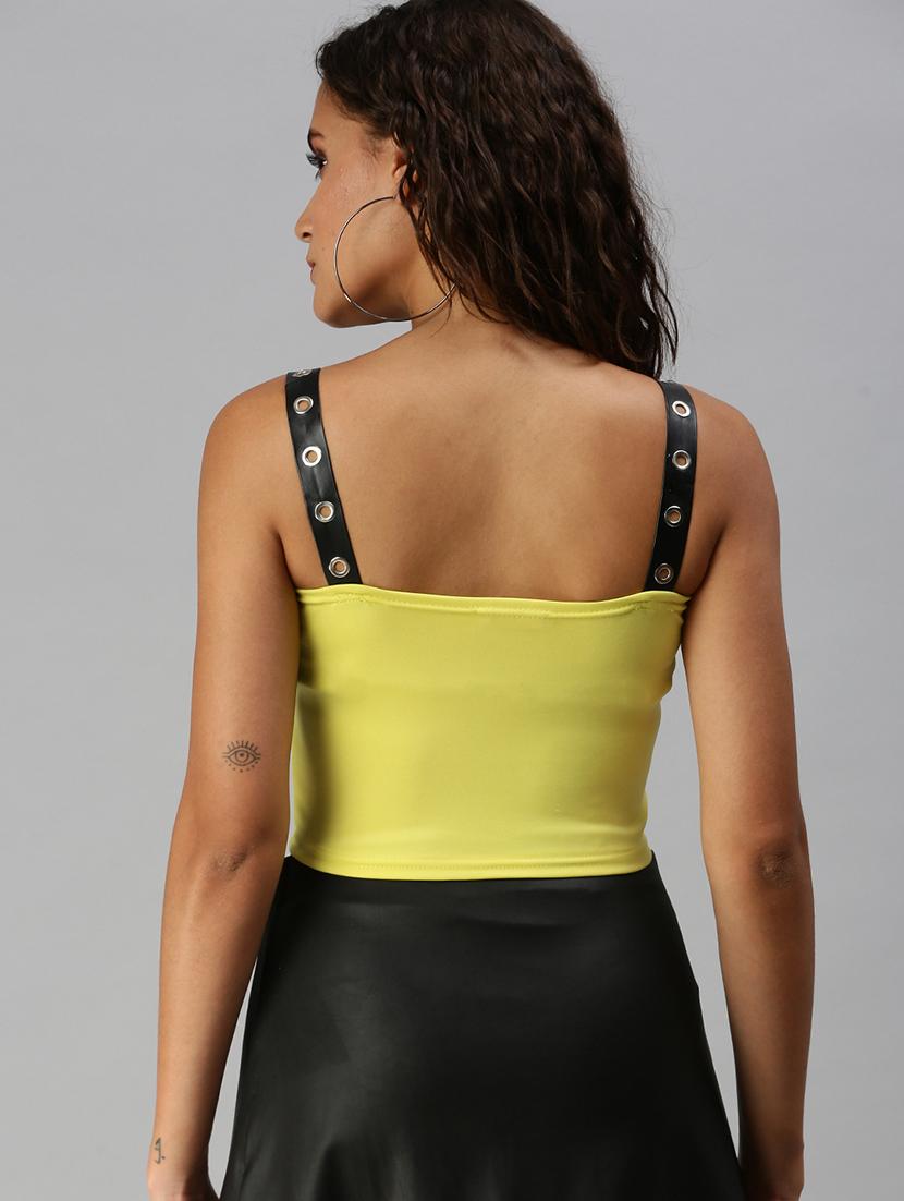 women's crop shoulder strap top - 18392281 - Standard Image - 2