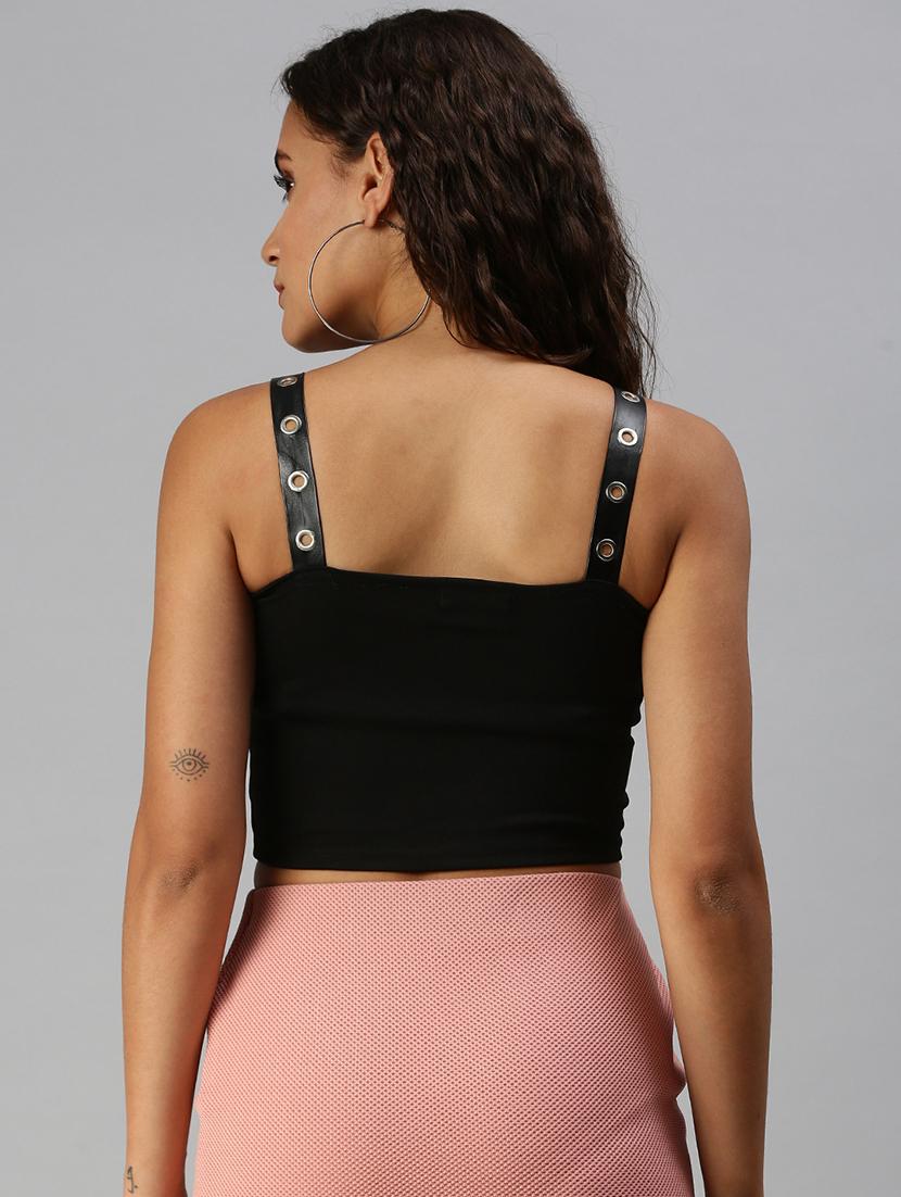 women's crop shoulder strap top - 18392282 - Standard Image - 2