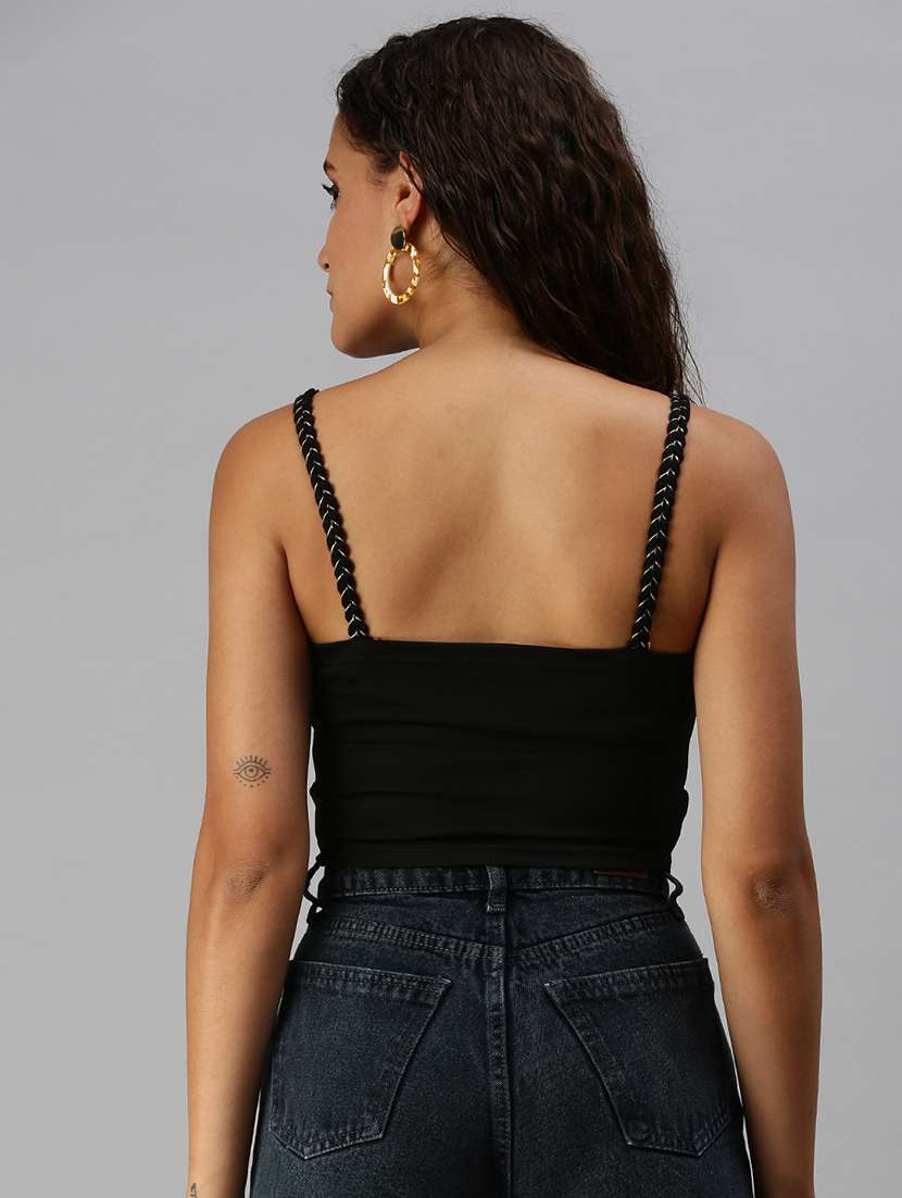 women's crop shoulder strap top - 18392284 -  Standard Image - 2