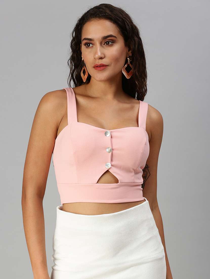 women's crop shoulder strap top