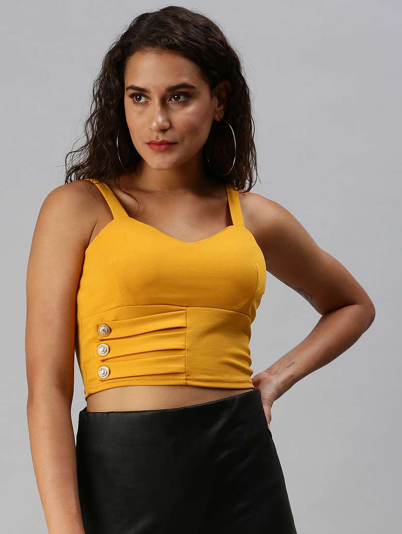 women's crop shoulder strap top