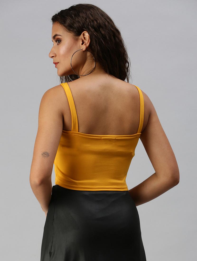 women's crop shoulder strap top - 18392289 - Standard Image - 2