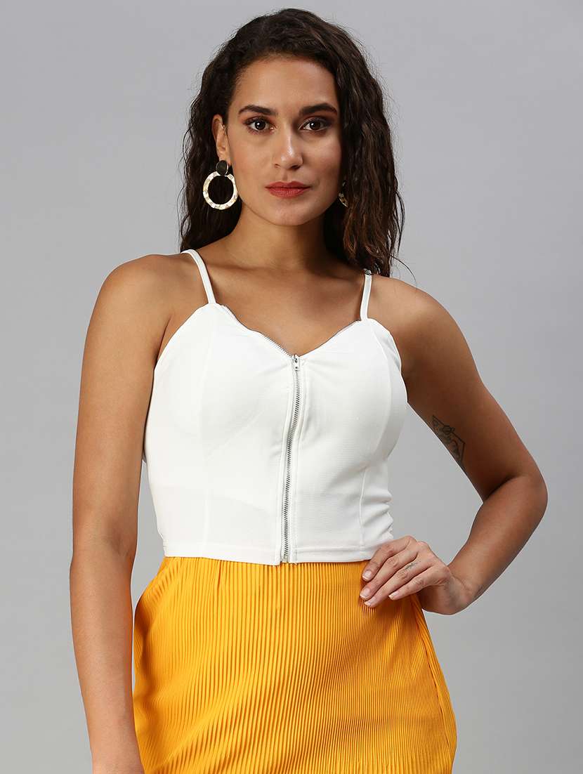 women's crop shoulder strap top