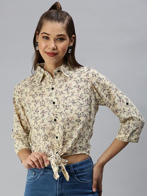 women's blouson collared top - 18392305 - Standard Image - 0