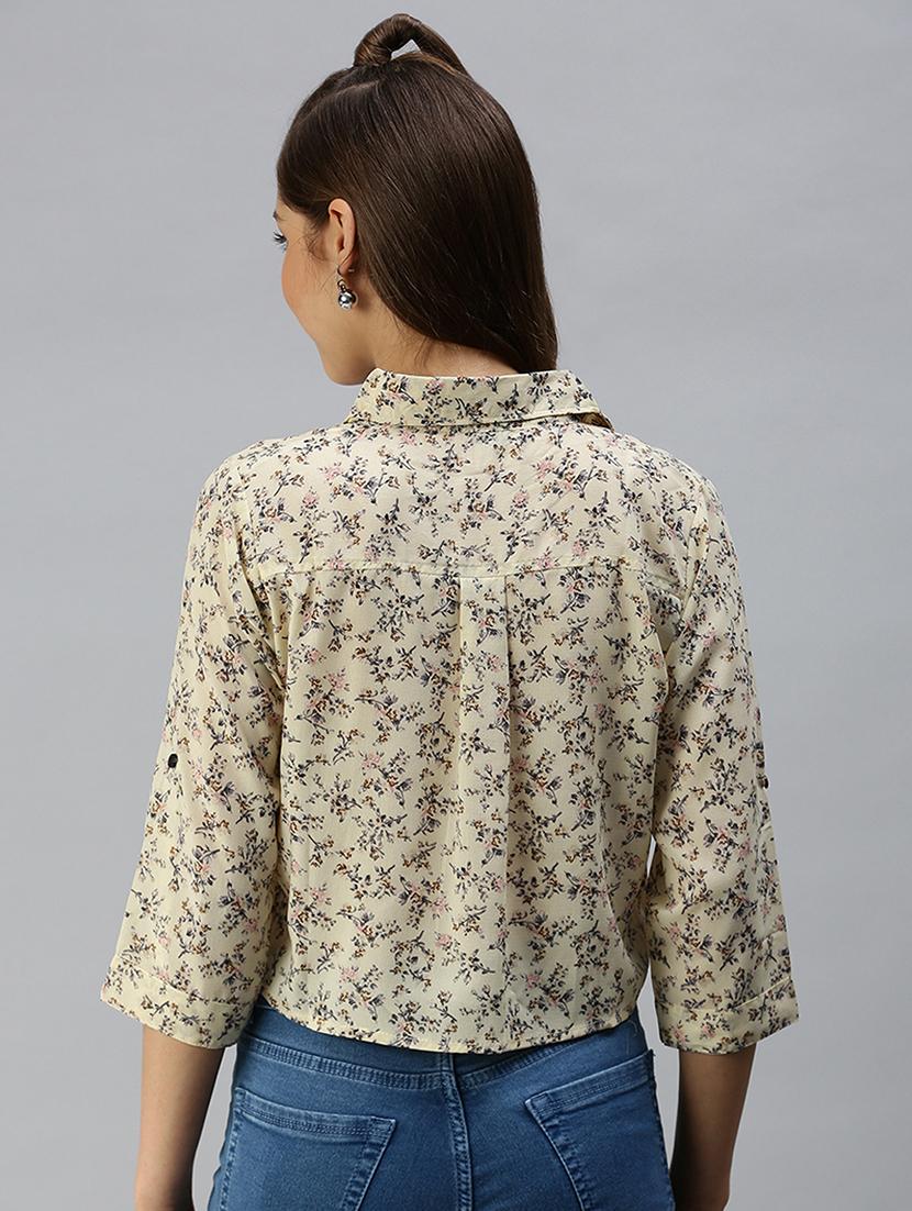 women's blouson collared top - 18392305 - Standard Image - 2