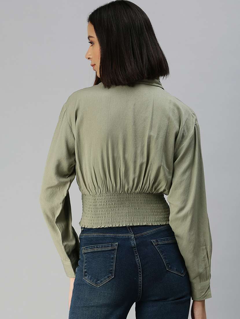 women's crop collared top - 18392329 -  Standard Image - 2