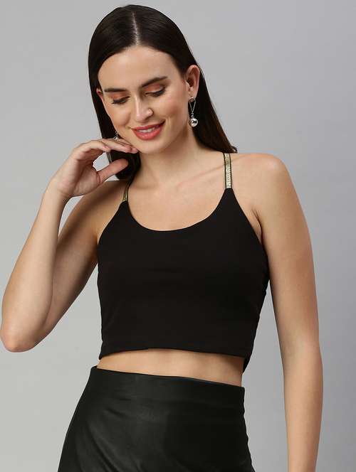 women's crop shoulder strap top - 18392330 -  Standard Image - 0
