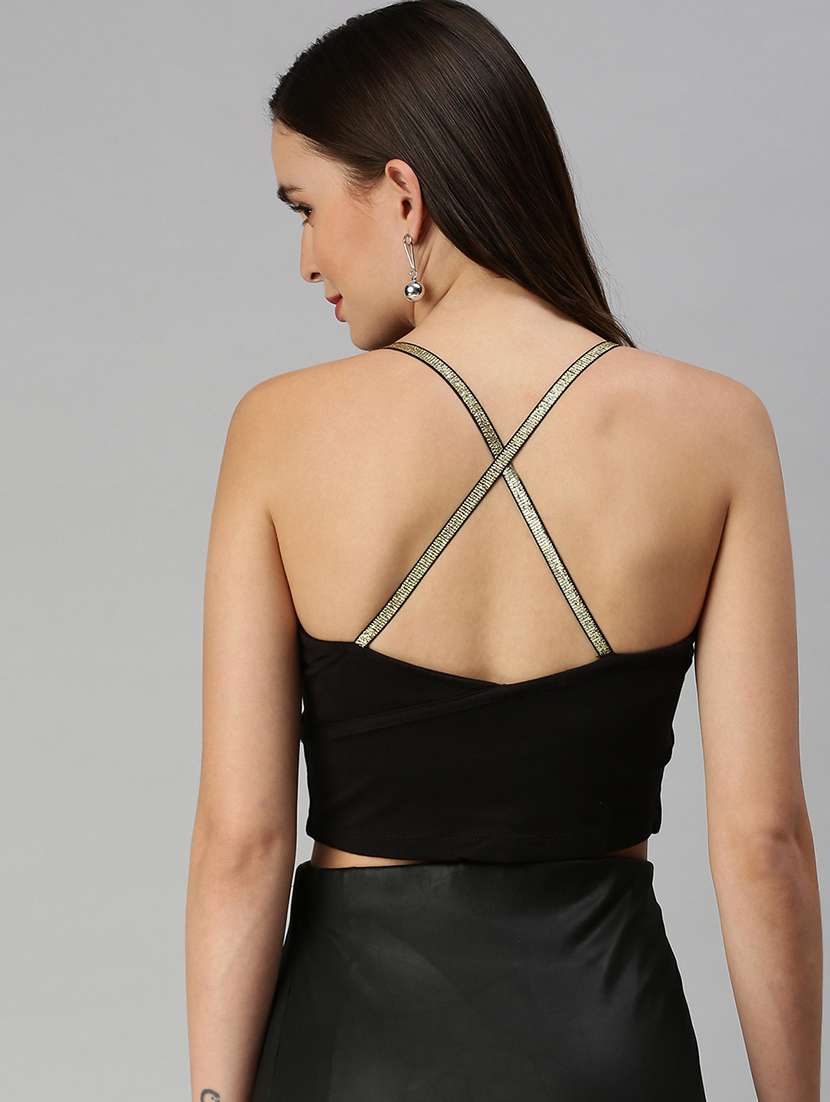 women's crop shoulder strap top - 18392330 -  Standard Image - 2