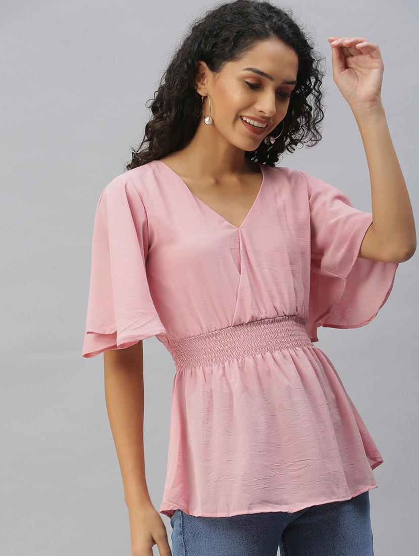 women's peplum v neck top - 18392374 - Standard Image - 2