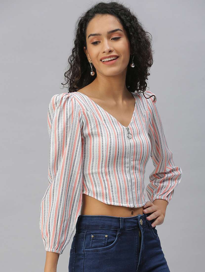 women's crop v neck top - 18392375 -  Standard Image - 2