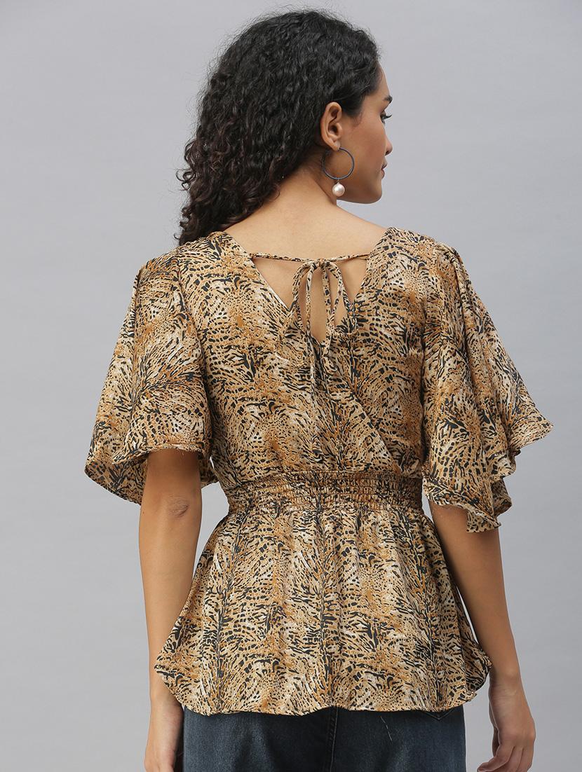 women's peplum v neck top - 18392391 - Standard Image - 2