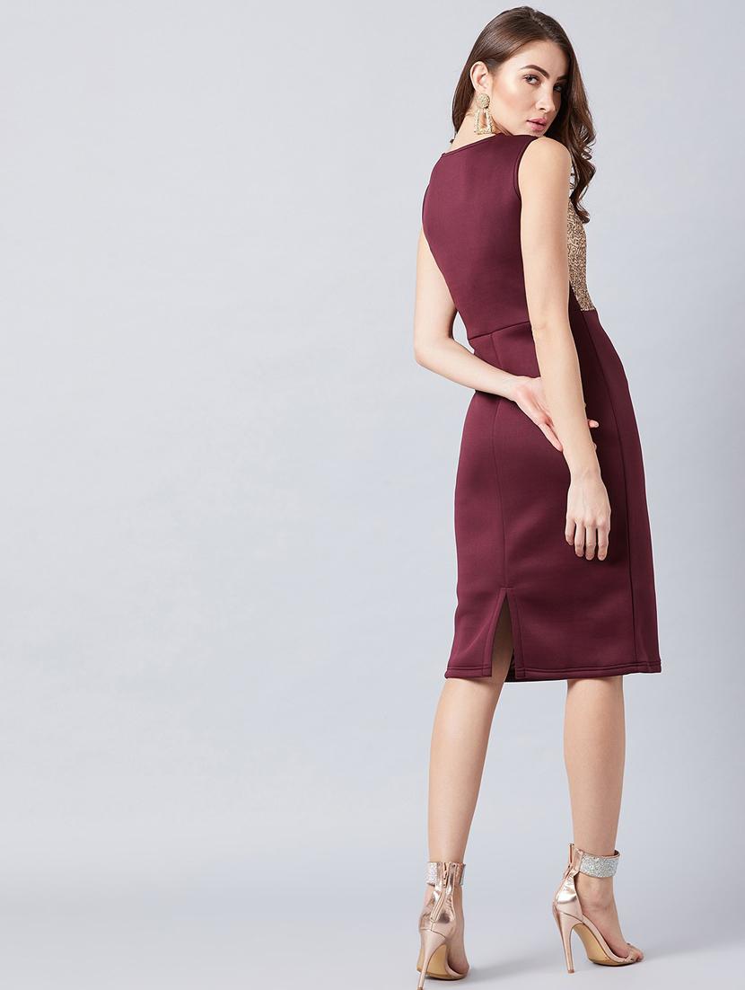 tie front embellished sheath dress - 18392611 - Standard Image - 2