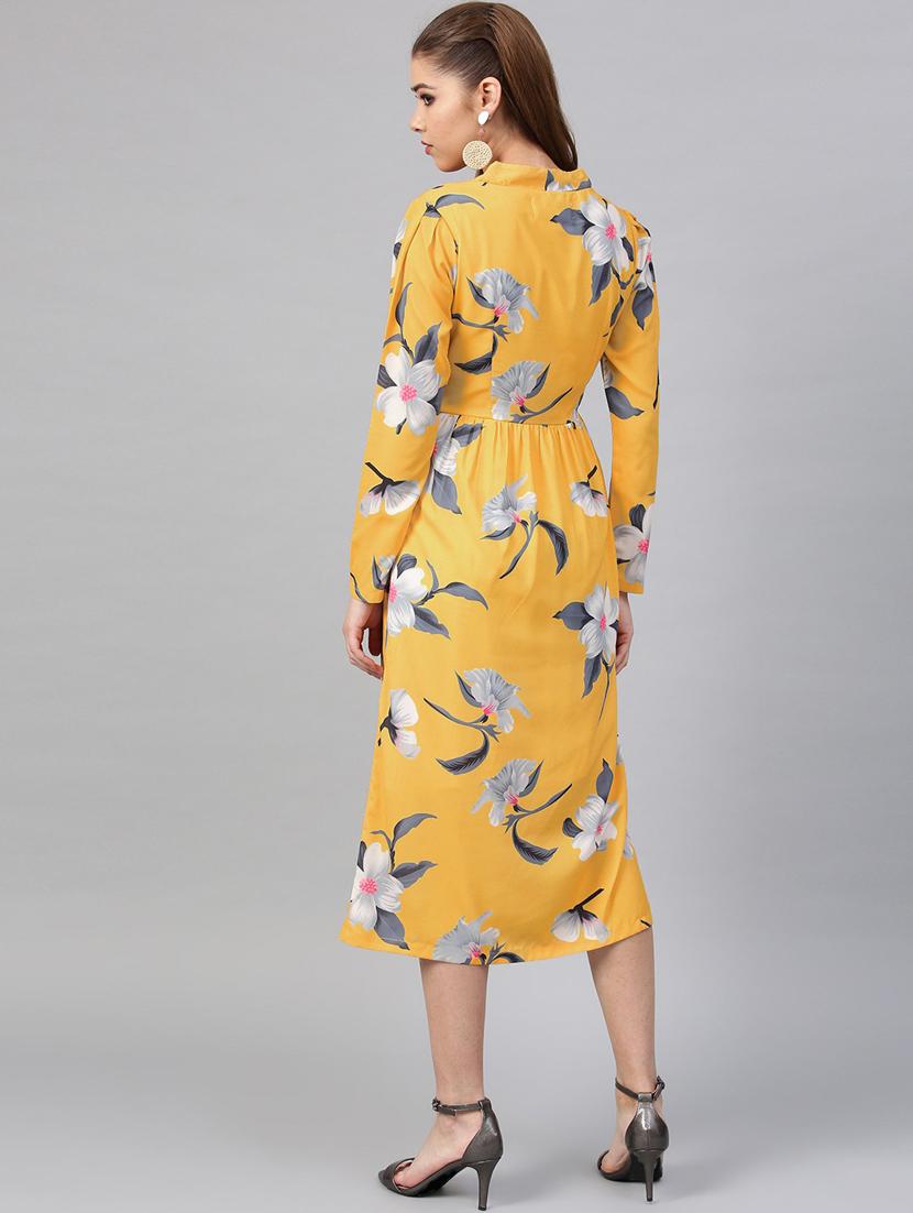 v-neck floral a-line dress - 18392615 - Standard Image - 2