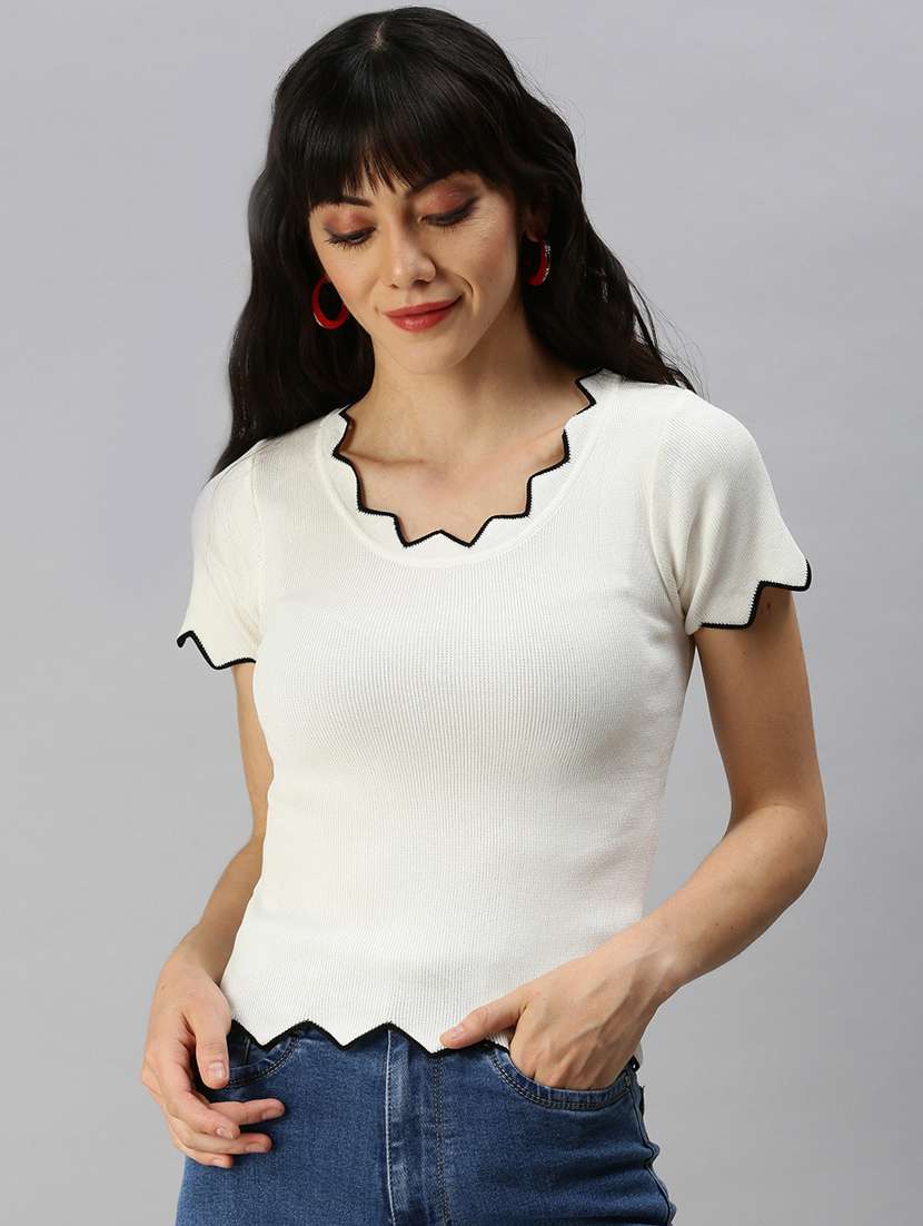 short sleeved solid regular top