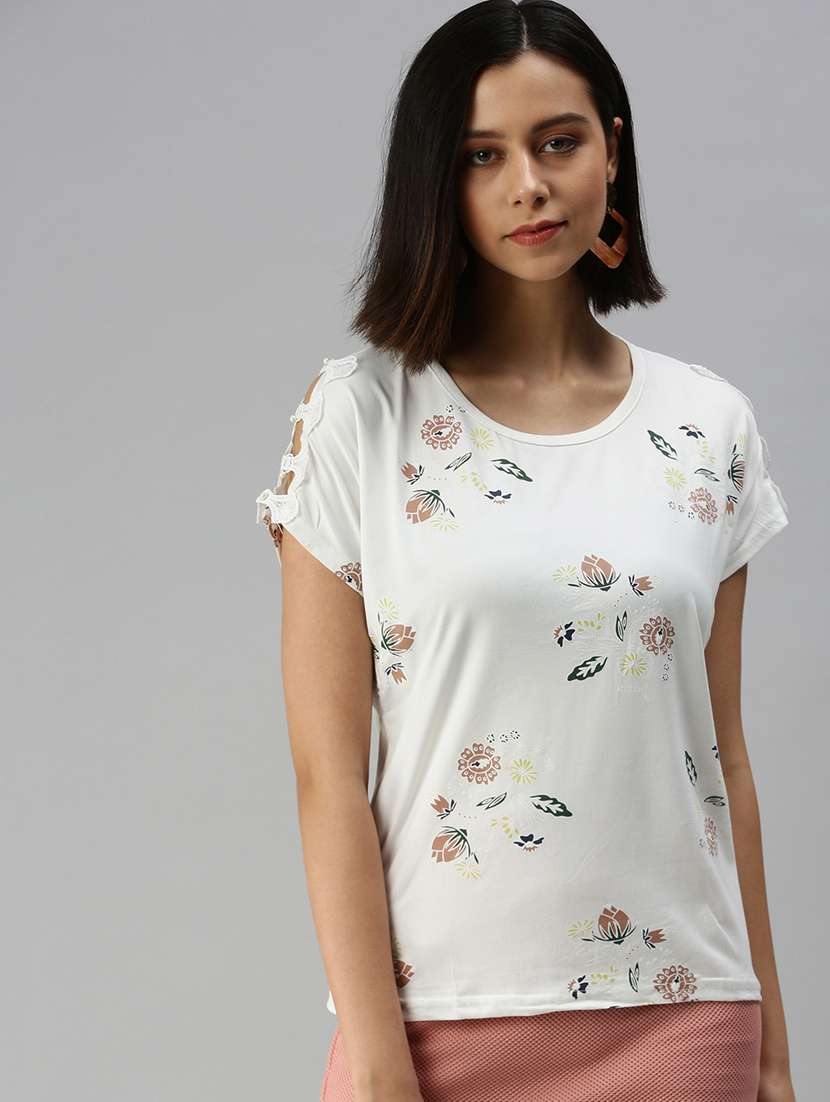 short sleeved floral regular top