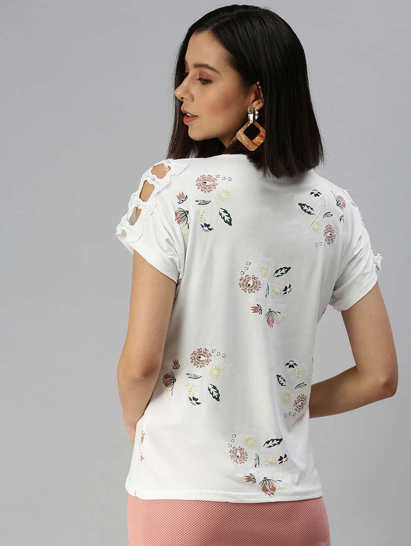 short sleeved floral regular top - 18392629 -  Standard Image - 2