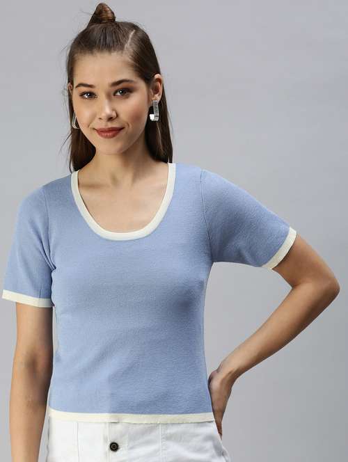 women's crop scoop neck top - 18392641 -  Standard Image - 0