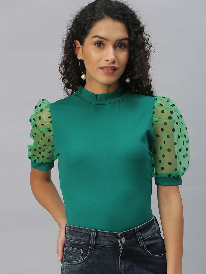 women's straight mock neck top