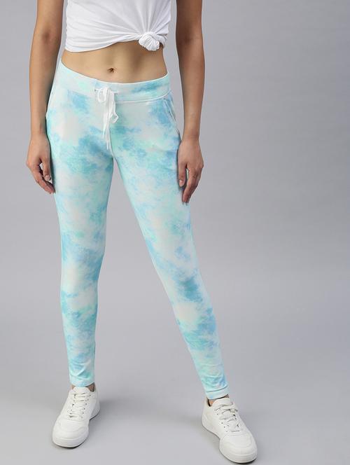 blue printed track pant - 18392937 -  Standard Image - 0