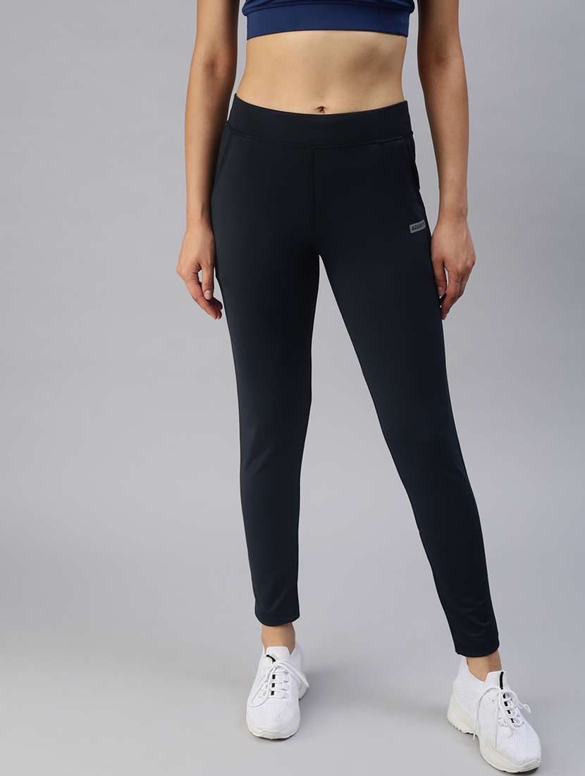 navy blue nylon track pants
