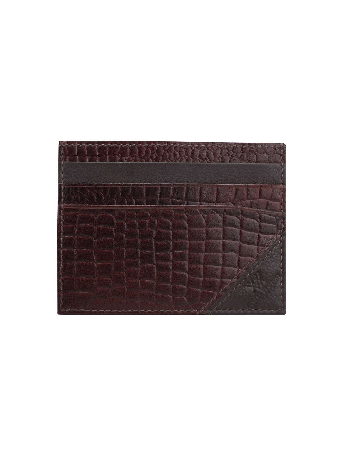 brown textured card holder