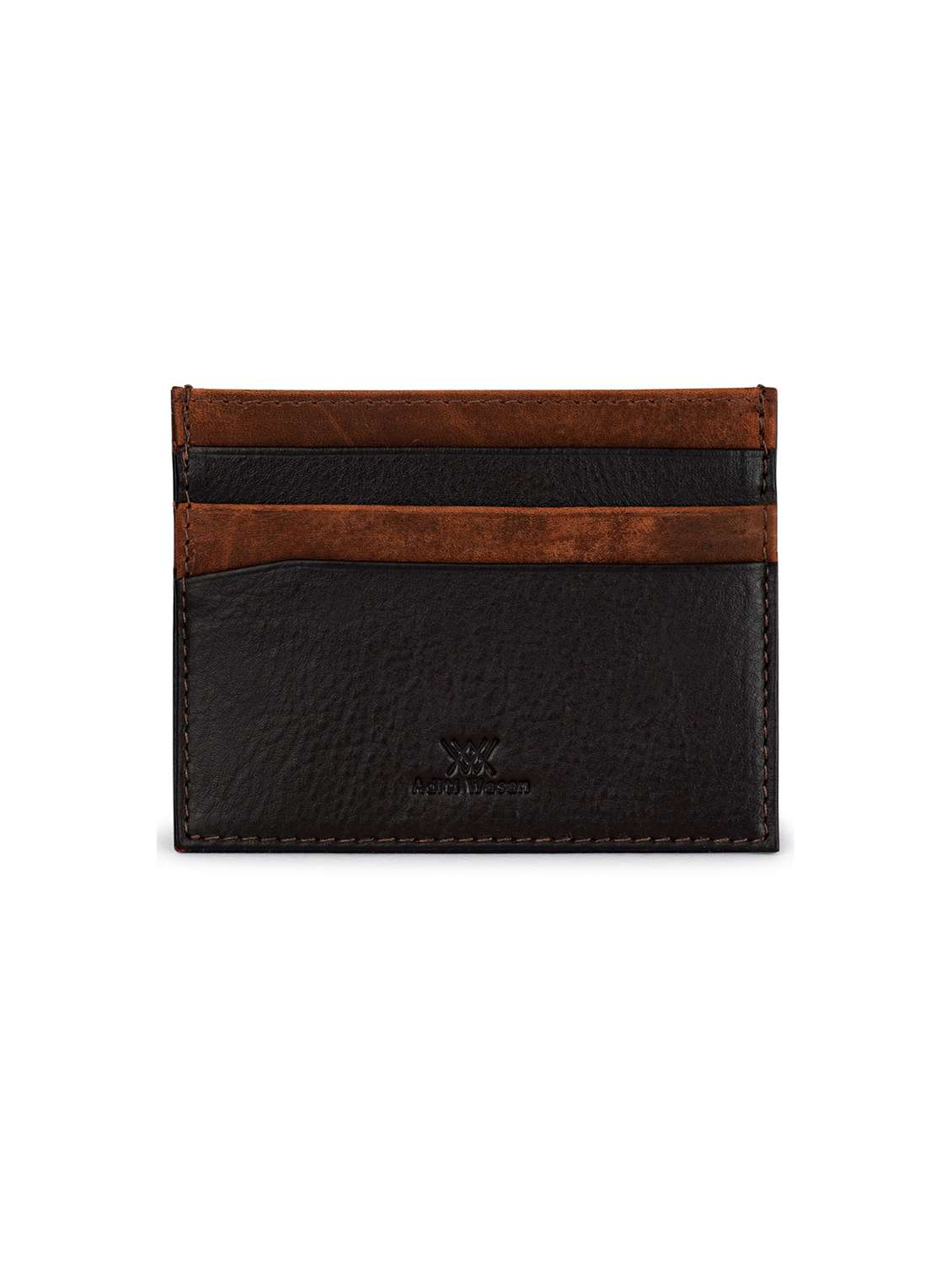brown solid card holder