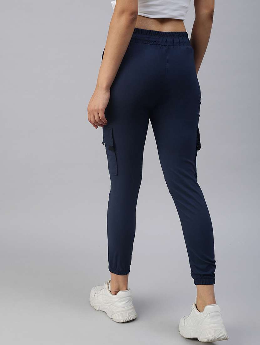women solid navy blue joggers - 18393002 -  Standard Image - 2