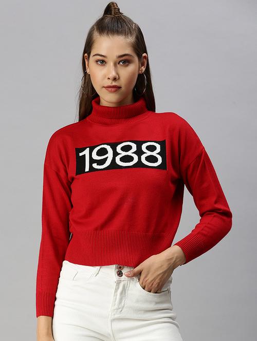 high neck printed regular top  - 18393028 -  Standard Image - 0