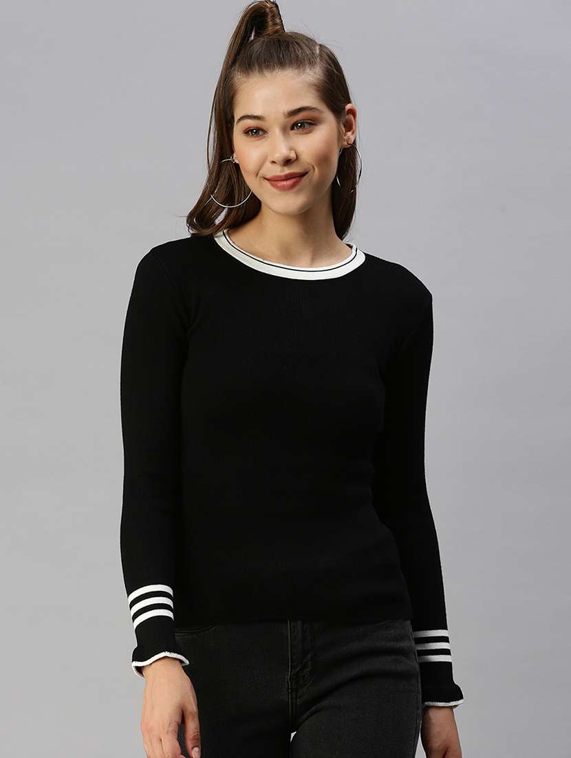 women's straight round neck top